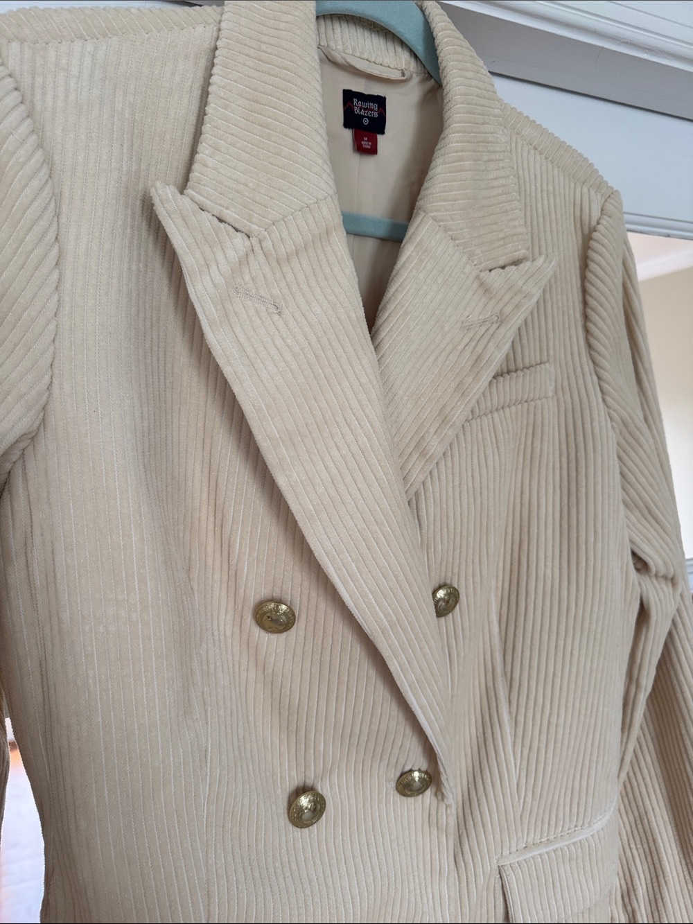Women’s Cream Double-Breasted Corduroy Blazer Jacket - Rowing Blazers for Target - Picture 4 of 10